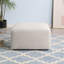 Chenille beige, prête à l'emploi, taille carrée 29,92 po, convient aux petits espaces de vie, fonctionne comme siège de rechange ou tabouret de pieds, cote d'utilisation moyenne en chenille, pas d'assemblage nécessaire, 16,73 po de hauteur, doux