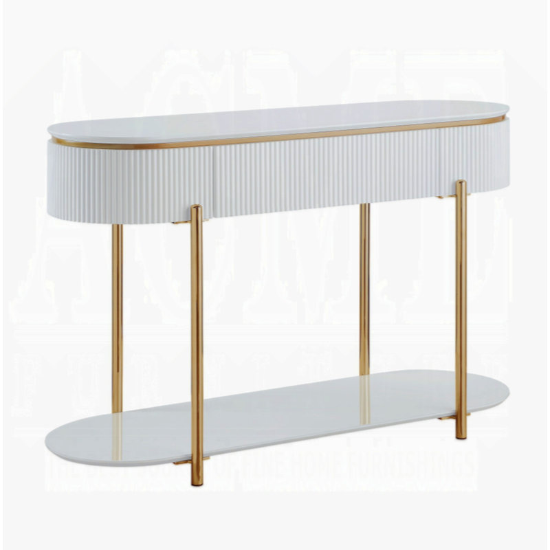 High Gloss Sofa Table with Metal Leg Gold Coffee Table