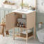 Ensemble de meuble-lavabo simple autoportant de 20 pouces avec lavabo en céramique et porte à fermeture douce, style français pour un décor de salle de bain élégant