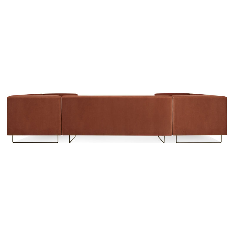 Bonnie And Clyde Sectional, Copper Velvet Polyester Blend