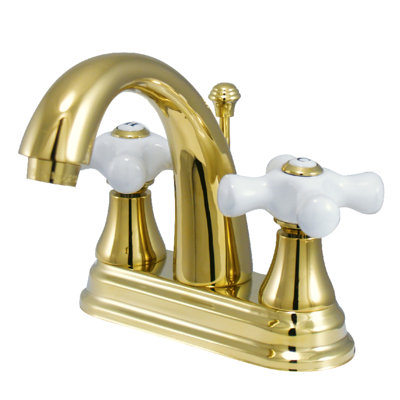 Robinet de salle de bain central à 4 poignées à fixation sur comptoir 3 trous Kingston