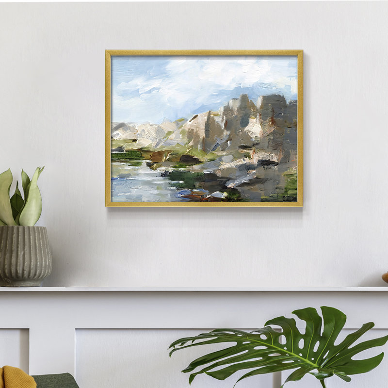Western Cliffs II -Framed Print - Restickable