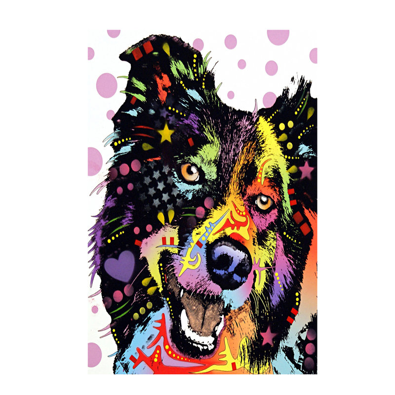 Border Collie by Dean Russo - Print on Canvas, No Frame, 66.04 cm H x 45.72 cm W x 1.91 cm D