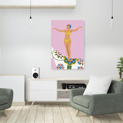 Joyeux acrobate sur cheval, art rétro rétro