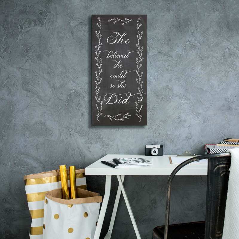  'She Believed' by Erin Clark Canvas Wall Art, 12" x 24", 24" H x 12" W x 0.75" D