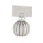 Glitter Striped Glass Christmas Ornament Place Card Holders - 2" - White - Set Of 6