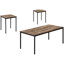 Table basse 3 pièces à la mode: tables de bout modernes en stratifié brun récupéré et métal fusionnant avec style