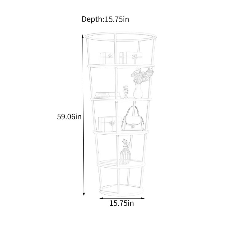 Light Green 5 Tier Display Shelf, (5 Shelves)  59.06"H x 15.75"W x 15.75"D