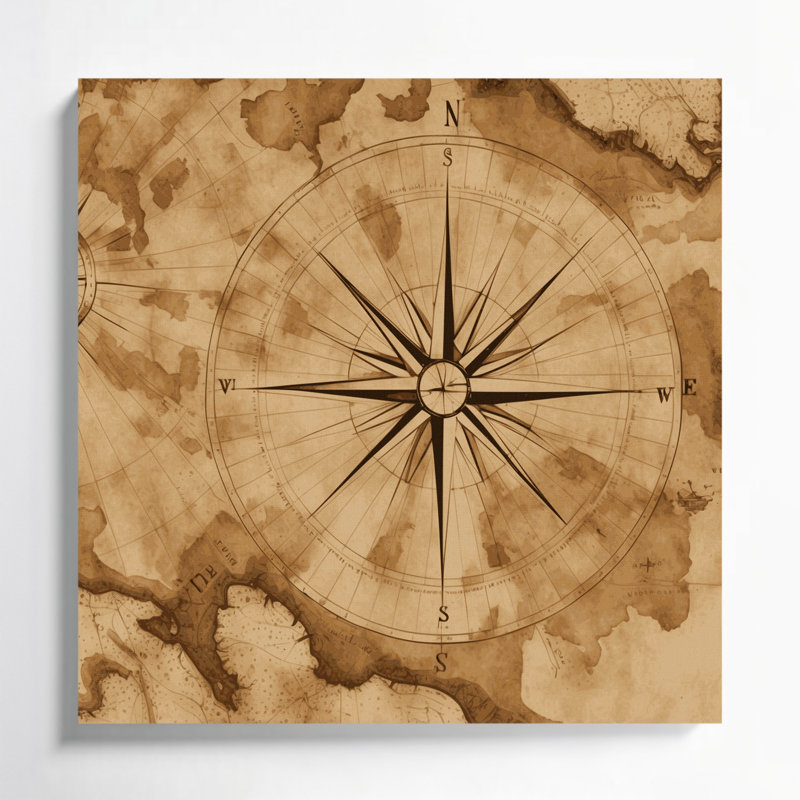 Art nautique sur toile, H 32 po x l 32 po