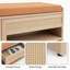 Banc de rangement pour chaussures 2 pièces avec tiroir et coussin en lin 2 pièces Farmhouse