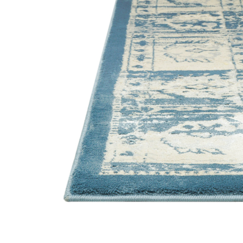 Tapis oriental bleu / beige Callington, Rectangle 7 pi x 10 pi