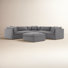 Annabella 121.65" W 6-Piece Modular Corner Sectional with Ottoman