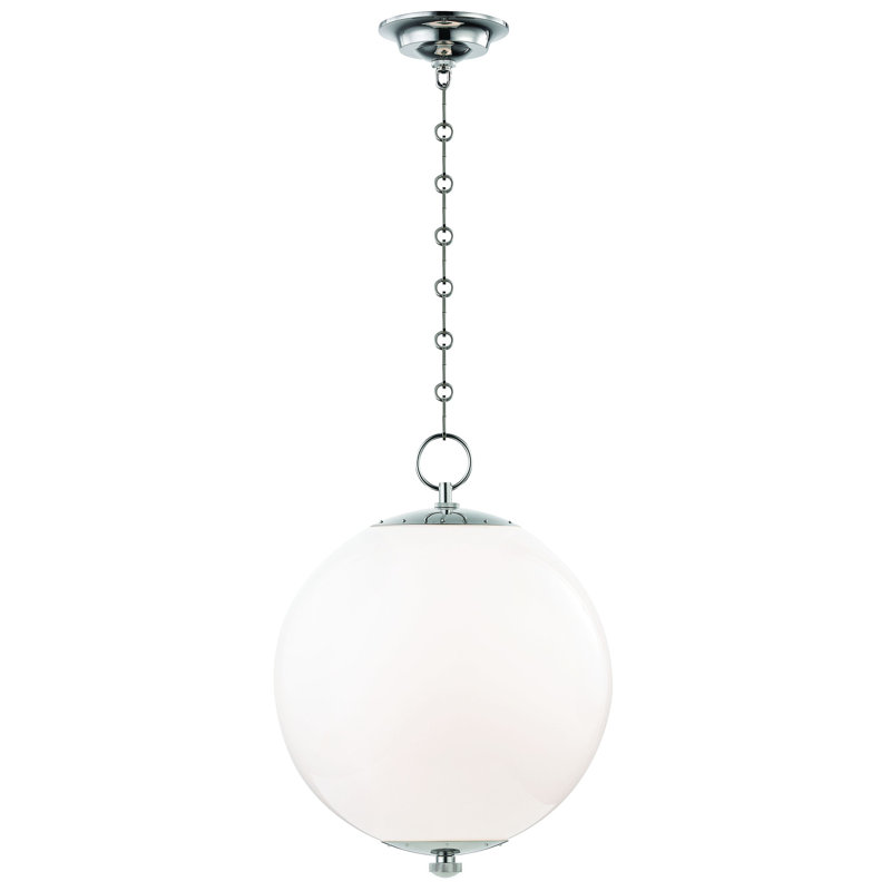 Sphere No.1 Pendant by Mark D. Sikes, Polished Nickel, 20.5" H x 16" W x 16" D