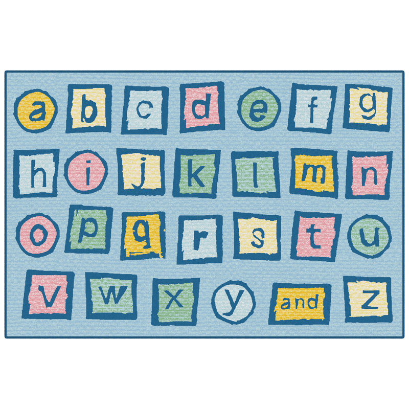 Tapis en nylon touffeté lavable Alphabet Blocks, Rectangle 3 pi x 4 pi 6 po