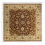 Tapis unique fait à la main Oushak - rouge, 9 pi 1 po x 9 pi 1 po