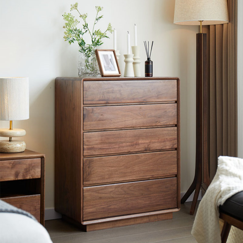 Commode d'appoint simple en noyer noir