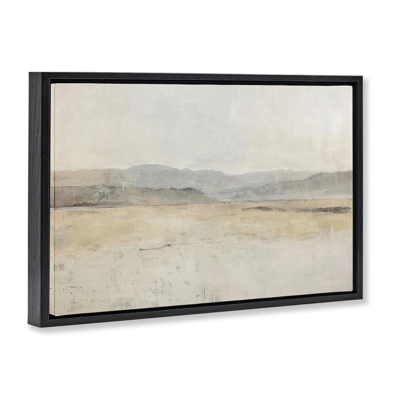  Toile flottante encadrée Minimal Desert Horizon par LSR Design Studio, Cadre flottant noir de jais, H 17 po x l 25 po