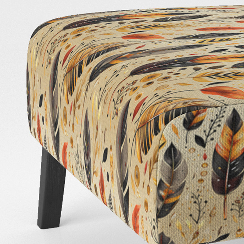Artistic Nomad Boho Pattern Earth Tones II - Upholstered Bohemian & Eclectic Accent Slipper Chair