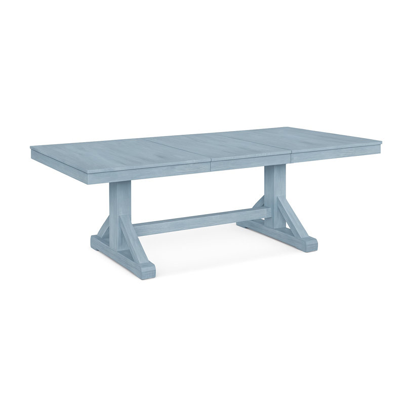 Hues Solid Wood Dining Table, Sea Glass