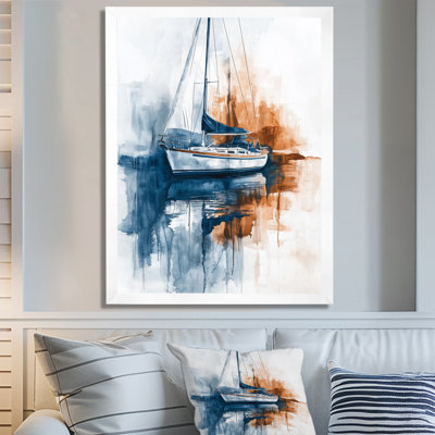 Harbor Reflection - voilier, art mural sur toile