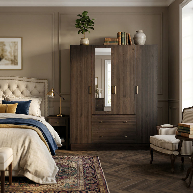 Armoire 4 portes, Brun
