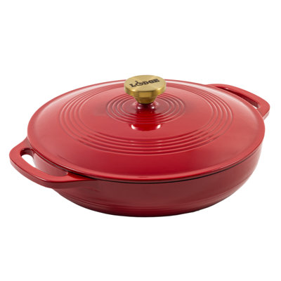 Lodge Enamel 3.6 Quart Ruby Cast Iron Braiser