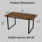 Modern Industrial 59" Rectangular Dining Table With Black Metal Legs And Engineering Wood Top-187452610