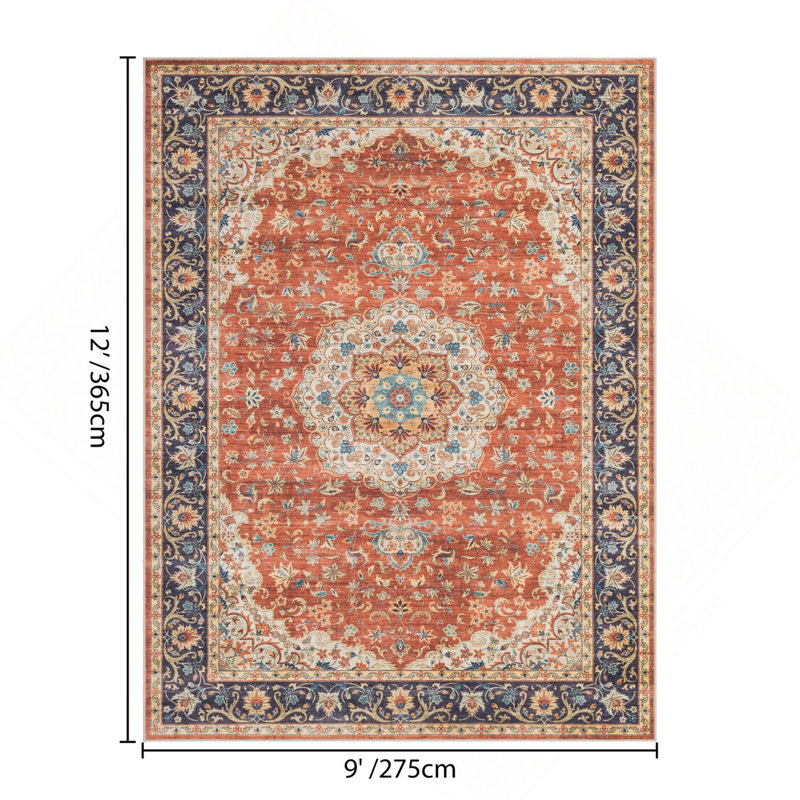 Premier GC_HAM4004 9X12 Red Area Rug, Red, Rectangle 9' x 12'