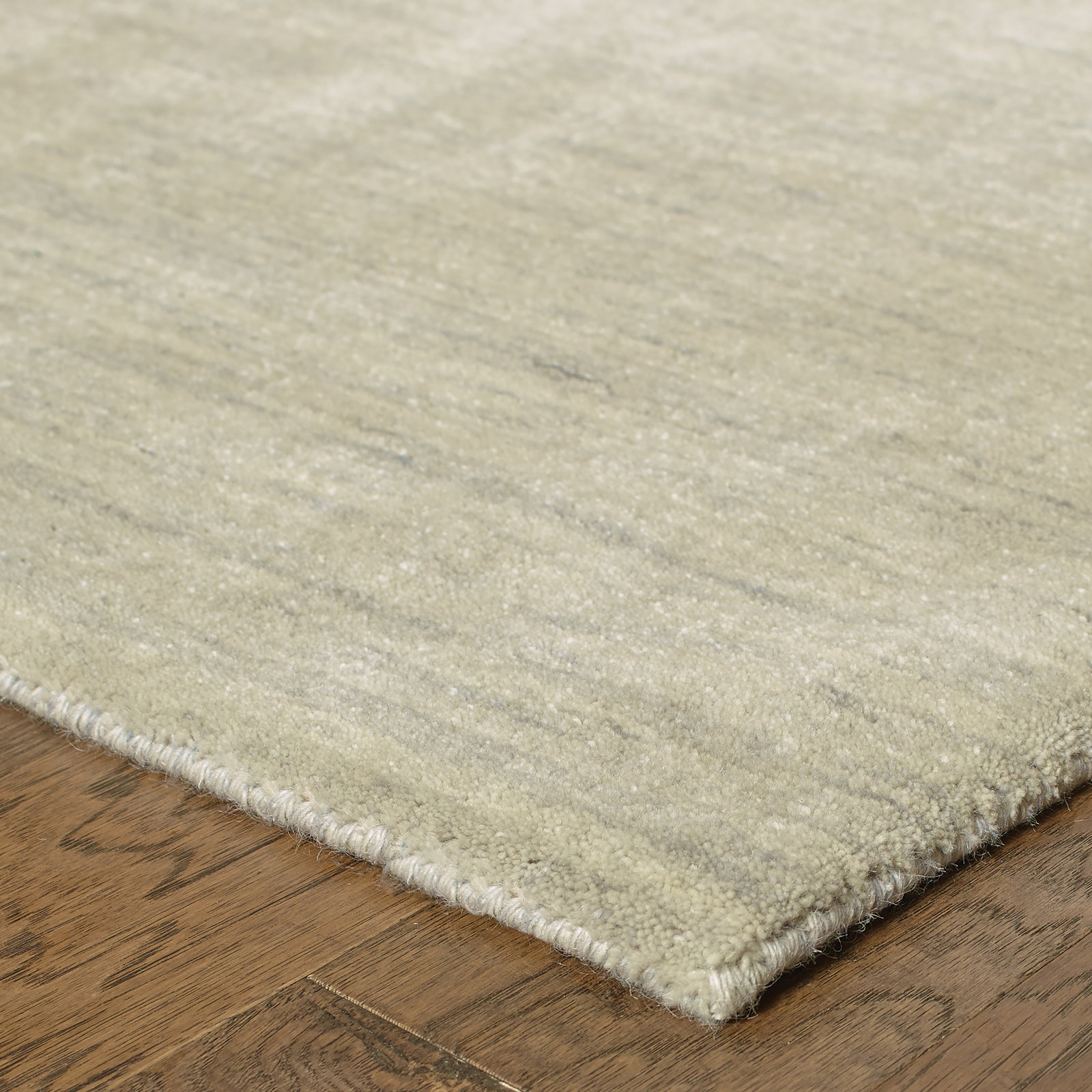 Nala Beige Grey Hand-Tufted Wool Rug, Runner 2'6" x 8'
