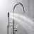 Euro Collection Single Handle Floor Mounted Roman Tub Filler Faucet with Hand Shower - Brushed Nickel-36865952