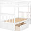 Bunk Bed With Drawers, Full Over Full, White Colour, Convertible, Solid Pine - Strong Wood Construction For-406528520-406528522