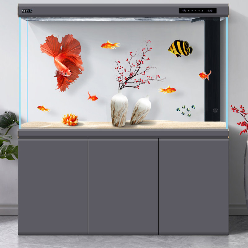 Grand aquarium 59,5 po gris, 70,01 gallons (H 62,99 po x l 59,06 po x P 15,75 p