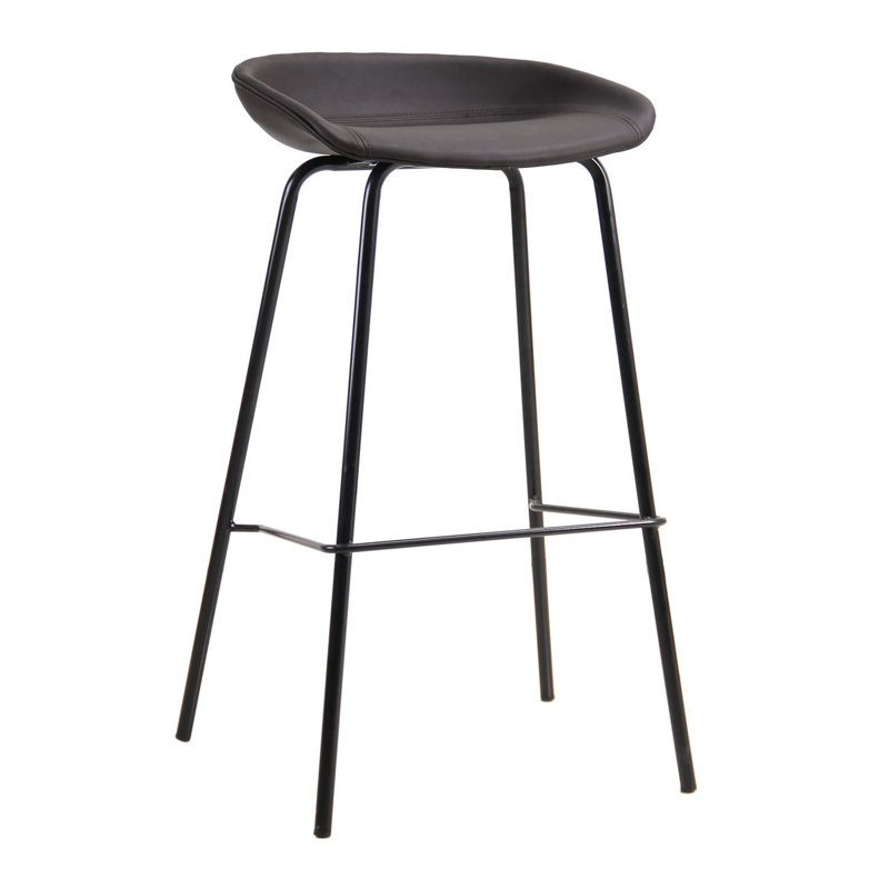 Kuhl Moulden Bucket Seat Stool, Warm Black,  Counter Stool (25.5" Seat Height)