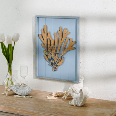 Rustic Coral Wood Wall Decor