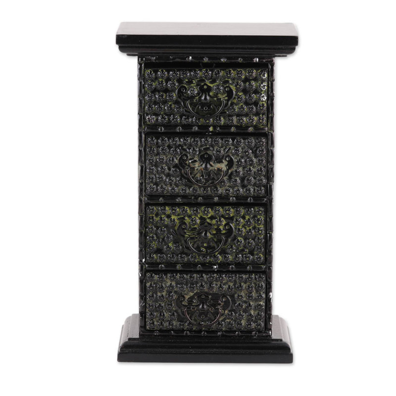 Petite boîte à bijoux en bois et aluminium avec petite commode Petite Posies