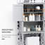 Armoire de rangement moderne au-dessus de la toilette, organisateur de salle de bain à double porte avec tablette réglable intérieure et tablette ouverte