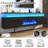 Floating Fireplace TV Stand, High Gloss LED Fireplace TV Stand Entertainment Center For 70/75/80 Inch TV, Modern Media TV Console Cabinet For Living Room-1522165470-1522165469