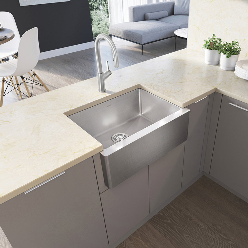 Blanco Quatrus 25" L X 19'' W Single Bowl Stainless Steel Farmhouse Kitchen Sink