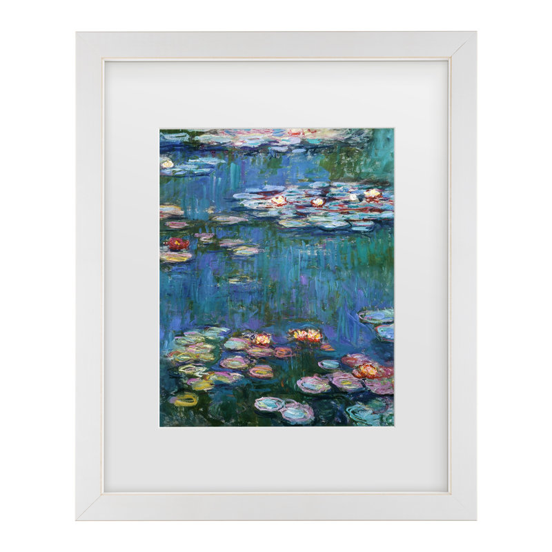 Claude Monet, «Waterlilies Classic», art encadré mat, Blanc, H 16 po x l 13 po x P 0,75 po