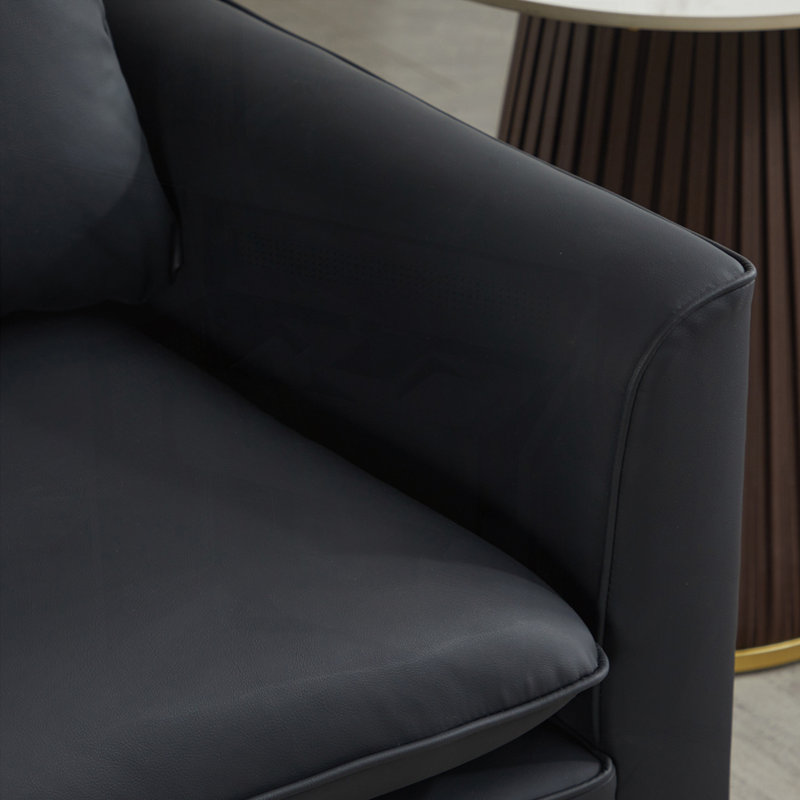 Fauteuil d'appoint en similicuir, fauteuil Clue, Noir