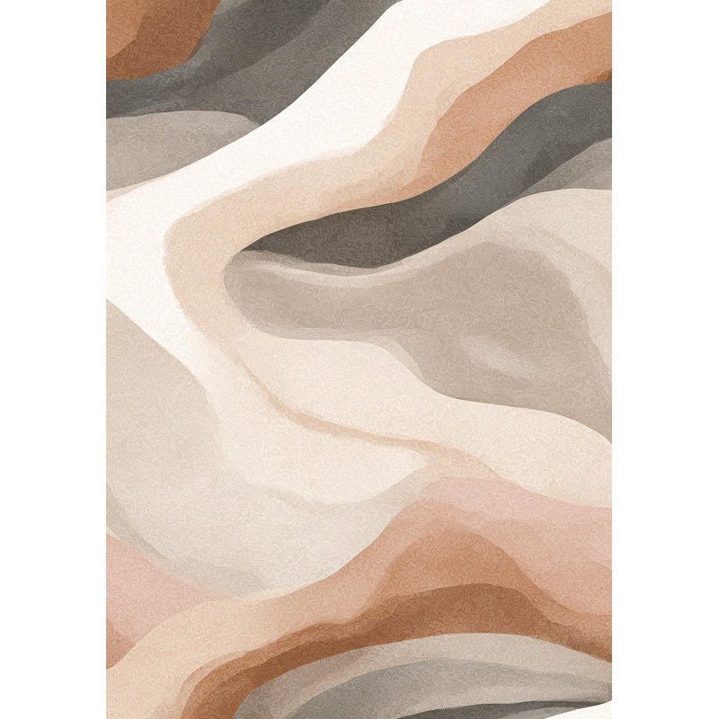 Papier peint ondulé, décoration murale minimaliste beige