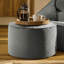 Milano 55Cm Wide Velvet Round Pouffe Ottoman-1485698562