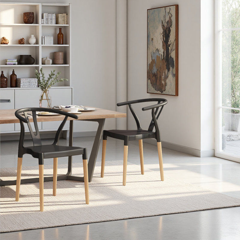 Chaise de salle à manger en plastique (ensemble de 2)