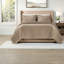 - Ensemble de literie pour très grand lit, couvre-lit matelassé en velours taupe, chambre à coucher moderne