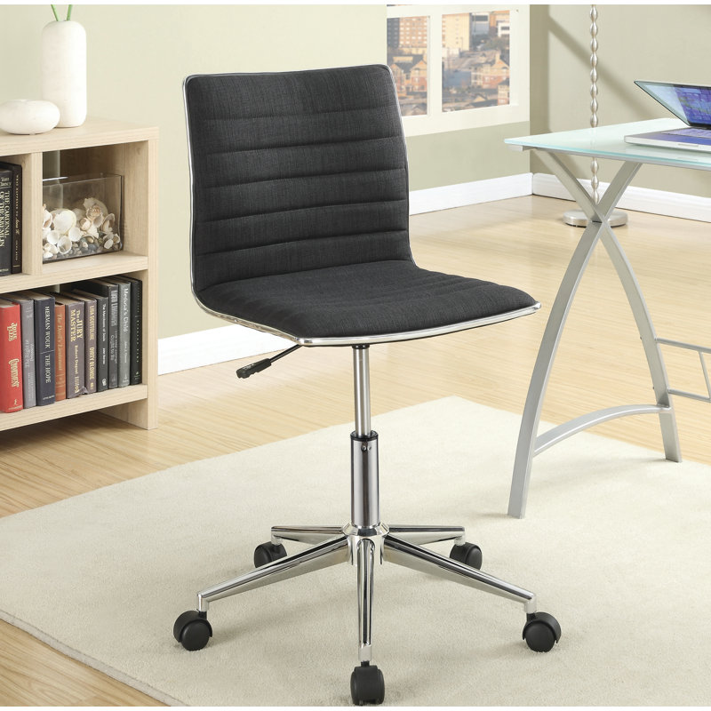 Chaise de travail en polyester Rouslan, Noir