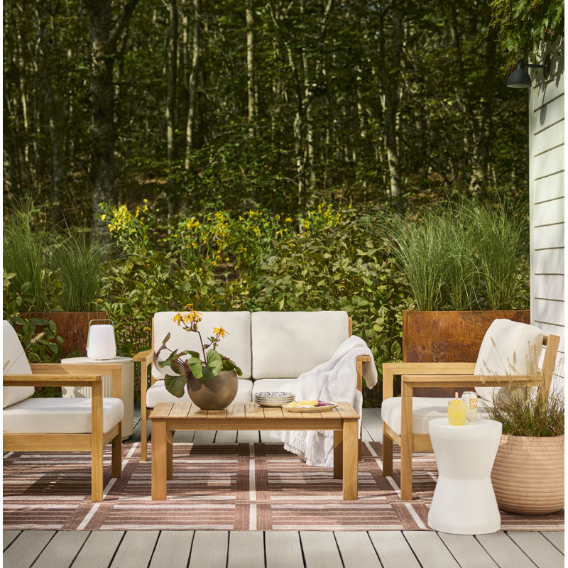 Lanie Eucalyptus Outdoor Sofa Set, White