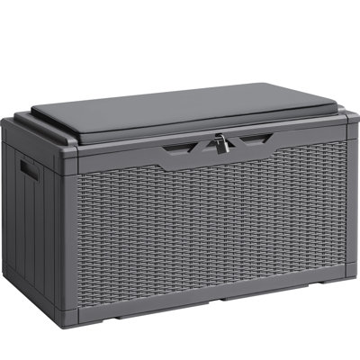 GUNJI 48'' W 102 Gallons Water Resistant Resin Lockable Deck Box
