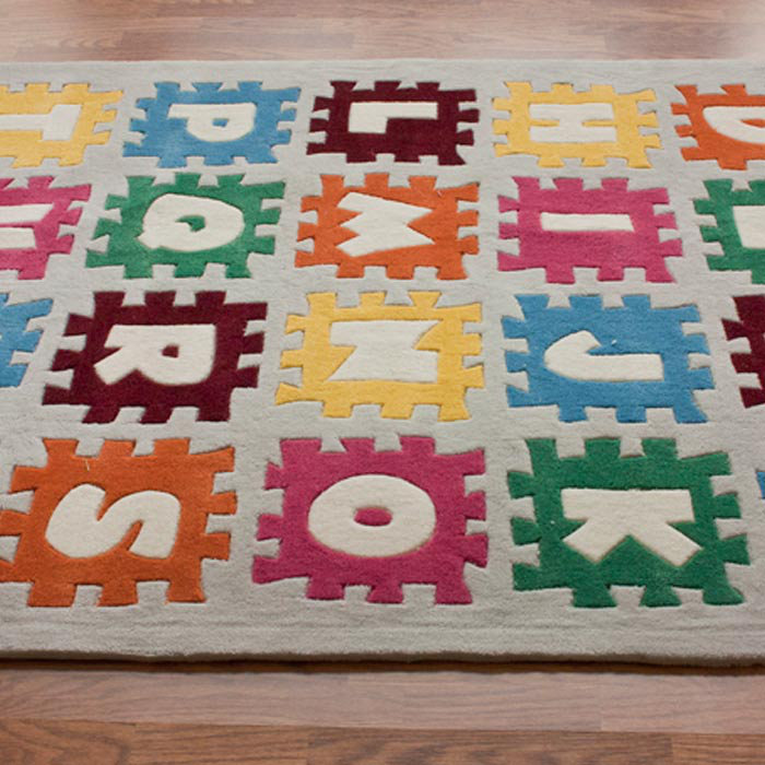 Tapis ivoire touffeté à la main Gossoncourt Cine, Rectangle 7 pi 6 po x 9 pi 6 po