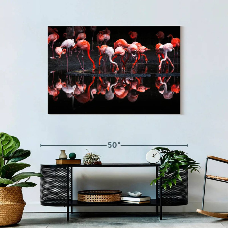 Flamingo Reflections, 30" H x 45" W