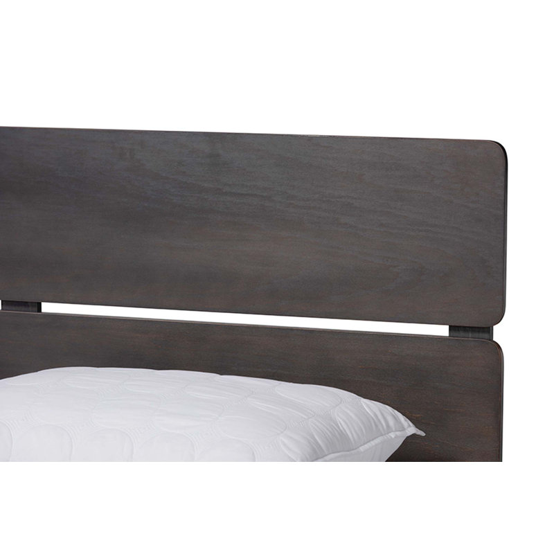 Lit standard en bois massif Hanzel Jensen, Grand, Gris foncé